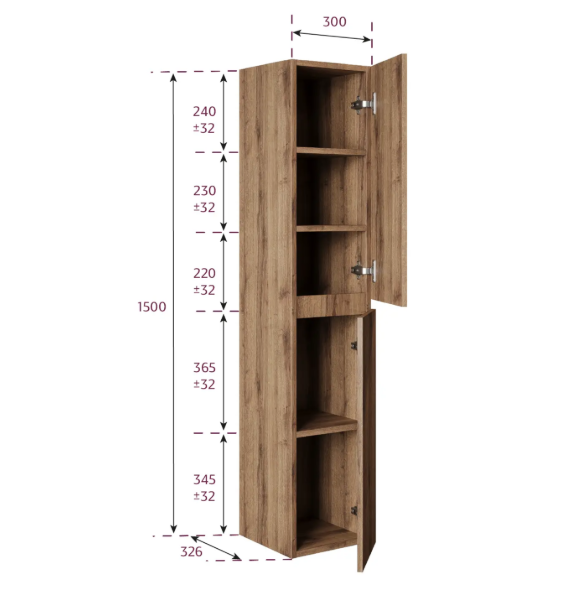 ДАРОН 30 шкаф-пенал Onika [403091] Дуб крафт золотой, универсальный