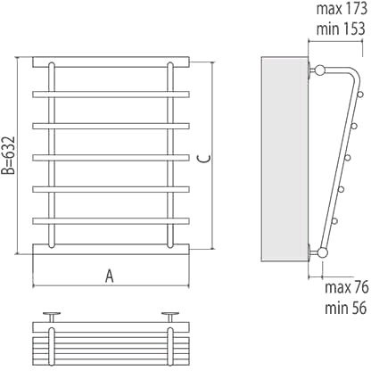 Фото Полотенцесушитель TERMINUS Каскад П5 (500x632)