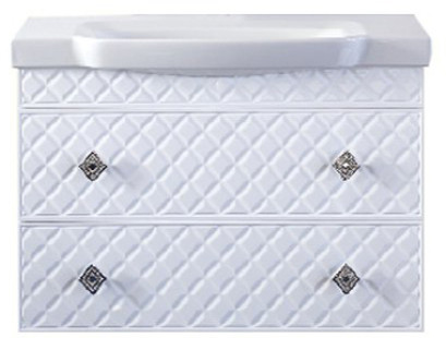 VALENCIA -100 тумба ПОДВЕСНАЯ с 2 ящиками белая Л-Вал01100-011П2Я