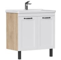 Lago 80.2D (Миранда) тумба EQUIL [tnLAGO80.2D-04], Белый матовый/Дуб сонома