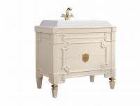 КАСТИЛИЯ Н 100-02, Бежевый глянцевый поталь золото (77) тумба Белюкс под умывальник (4810924252340)