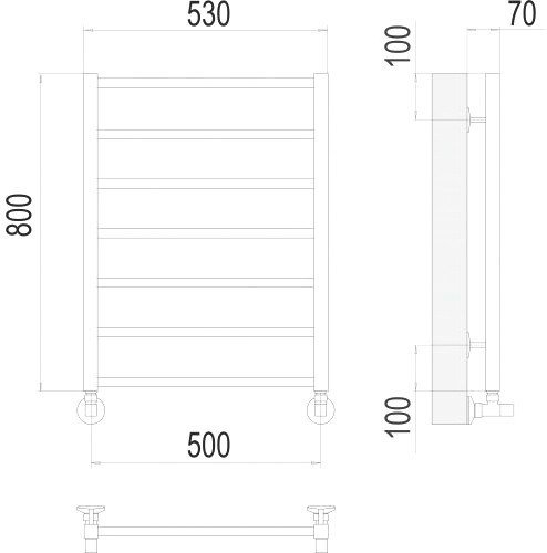 Фото Полотенцесушитель TERMINUS Контур П7 500x800 нп