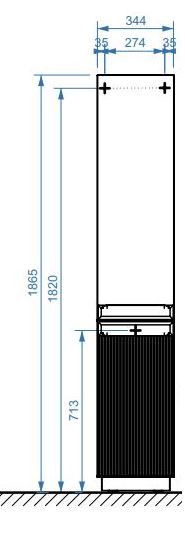 Фото БАЗЕЛЬ П 35 (179) шкаф-пенал Белюкс [4810924283368] Голубой Малахит матовый