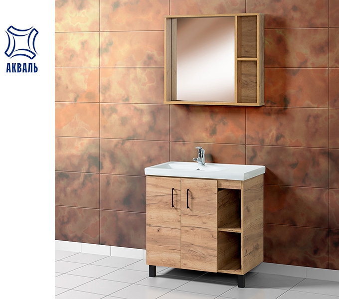 Набор АКВАЛЬ ЛОФТ 80 с зеркалом ЛОФТ 80