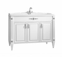 ИМПЕРИЯ Н 105 Белый матовый с серебряной патиной (64) тумба Белюкс под умывальник (4810924221070)