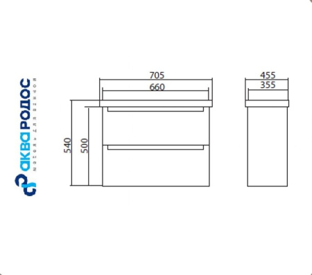 ХЕДВЕЙ 70 подвесная тумба Аква Родос с умывальником EAST 70 (АР0001715) Фото