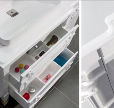 КАСТИЛИЯ Н 170-06 Черный глянцевый потать золото (76) тумба Белюкс под умывальник (4810924251985)