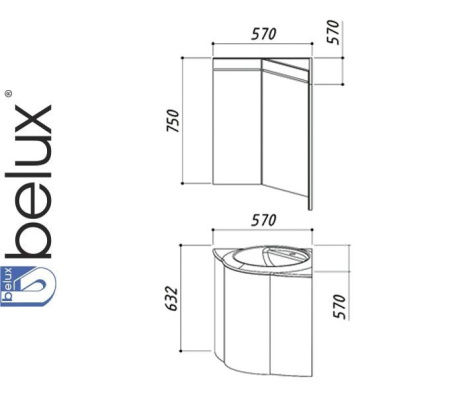 Набор Белюкс ЖИРОНА 580 Мебель для ванной комнаты