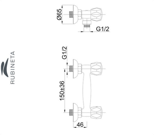 Фото Rubineta R-5 для ванны настенный