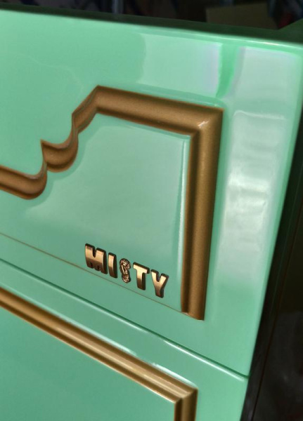 Фото PRAGA -105 тумба Misty с 3 ящ.салатовая /патина Л-Пра01105-0733Я