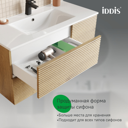 Bild, ID тумба IDDIS 100 см,[BIL10V0i95], Дуб светлый