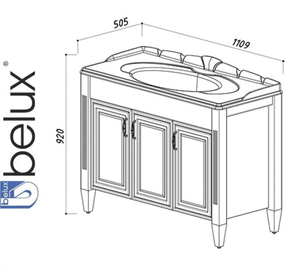 ИМПЕРИЯ Н 105 слоновая кость (37) тумба Белюкс под умывальник (4810924221025)