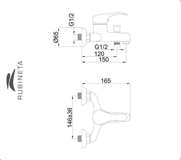 Rubineta P-10/K Star для ванны настенный
