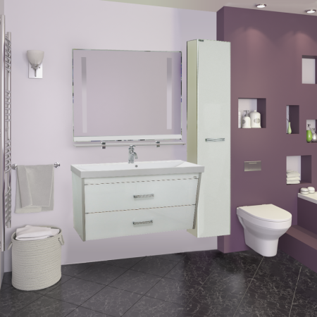 Джулия -105 Зеркало с полочкой 12 мм белое Л-Джу03105-5210 Фото