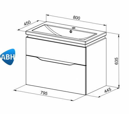 НОЛА 80 тумба АВН Asomare под умывальник (86.03) Фото