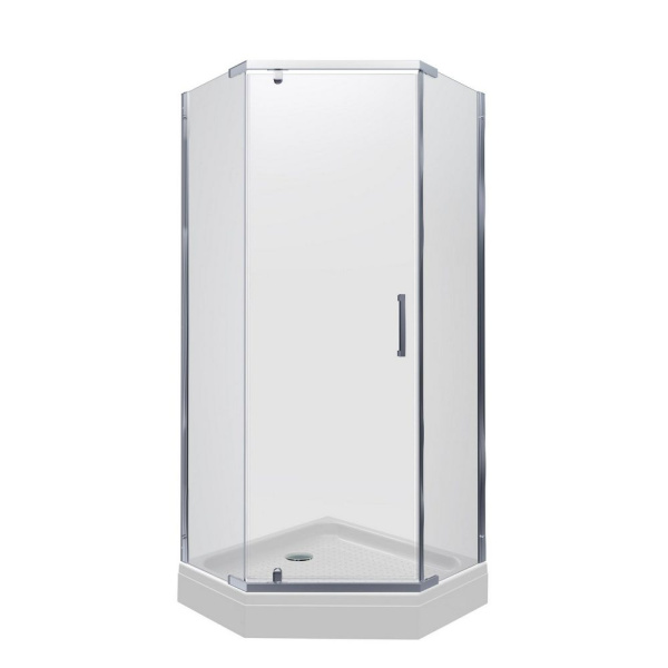 ДО Дека Хром А1 (прозрачные) 90х90 поддон 17 см 6мм