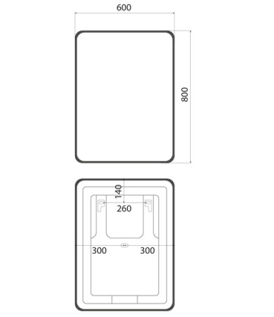 Cloud X 60 зеркало IDDIS [CLX6000i98], с подсветкой, Чёрный