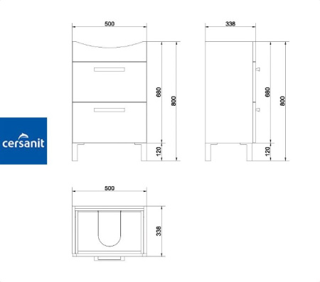 MESTA 55 тумба Cersanit под умывальник (S565-004)