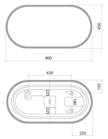 Uniq 90/45 зеркало IDDIS [UNI9045i98], подсветка 3 в 1, реверсивное крепление