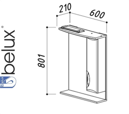 СОНЕТ-СИТИ В 60 Ш (1) левый зеркало Белюкс (4810924033314)