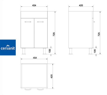 ALPINA 55 тумба Cersanit под умывальник (S516-010-DSM) Фото