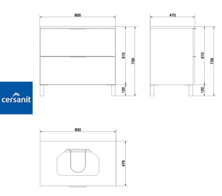 LAREDO 80 тумба Cersanit под умывальник (S300-004) Фото