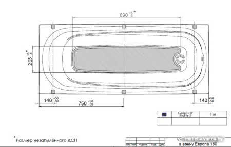 Ванна Triton Европа 150х70 (с каркасом)