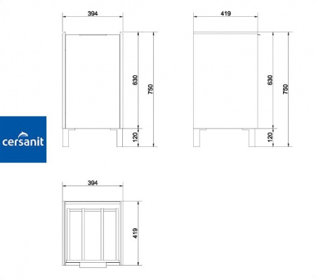 TAZA 50 тумба Cersanit под умывальник (S615-004)