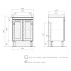 Lago 60.2D (Миранда) тумба EQUIL [tnLAGO60.2D-04], Белый матовый/Дуб сонома