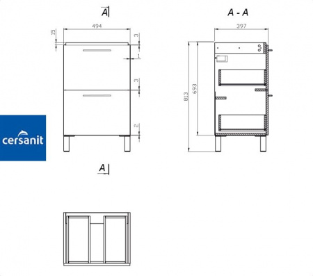 GALAXY 50 тумба Cersanit под умывальник (S572-002)
