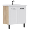 Lago 80.2D (Миранда) тумба EQUIL [tnLAGO80.2D-04], Белый матовый/Дуб сонома