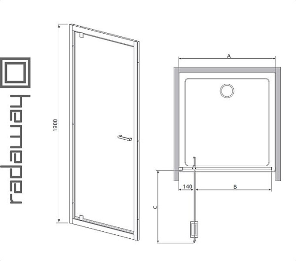 Душевая дверь RADAWAY TWIST DW для ванной комнаты