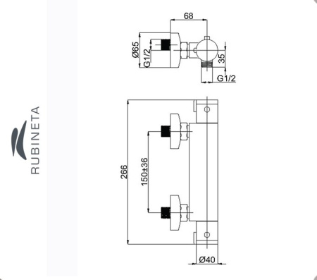Rubineta THERMO-12 для ванны настенный