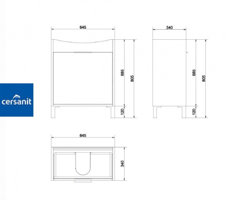 BAMAKO 70 тумба Cersanit под умывальник (S564-008)