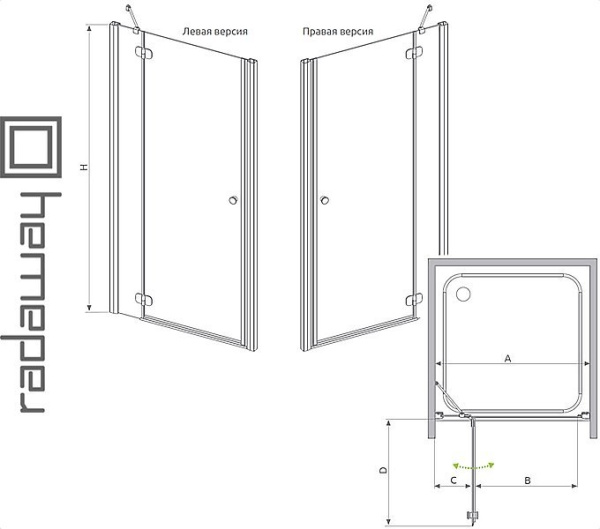 Душевая дверь RADAWAY TORRENTA DWJ для ванной комнаты