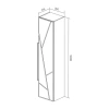 Ferro 36 Пенал подвесной EQUIL [ppFERRO36.R-11], правый, Дуб мадера/Лен антрацит