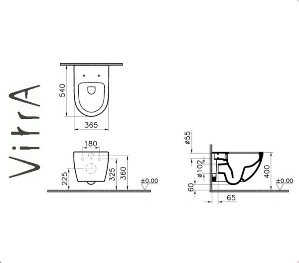 Фото Vitra SENTO Унитаз подвесной для ванной комнаты