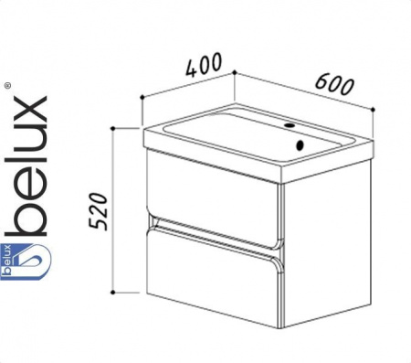 ПАРИЖ НП 60-02 (1) тумба Белюкс под умывальник (4810924236166) Фото
