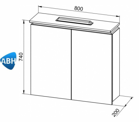 НОЛА 80 зеркало-шкаф АВН Asomare (86.23)