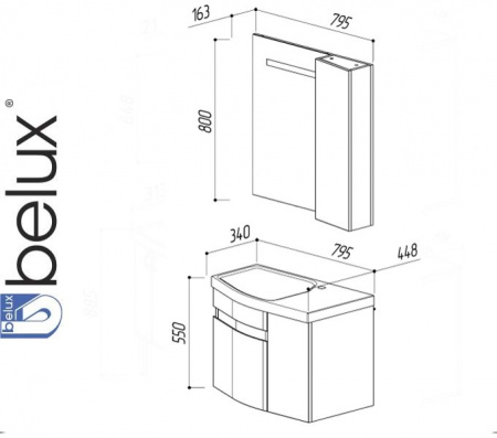 Набор Белюкс ЯПОНИЯ 800-01 Мебель для ванной комнаты Фото