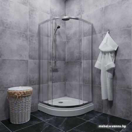 Душевой уголок Triton Альфа Хром А1 80х80 без поддона (прозрачное стекло)