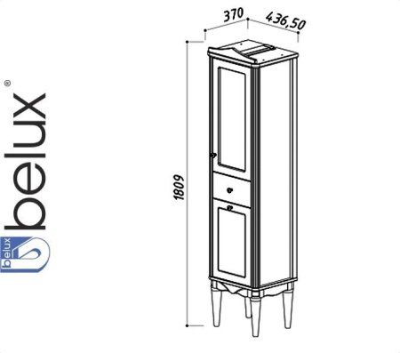 ВЕРДИ П 40-01 слоновая кость (37) шкаф-пенал Белюкс (4810924224286) Фото