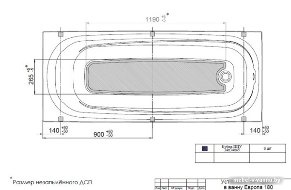 Фото Ванна Triton Европа 180х70 (с ножками и экраном)
