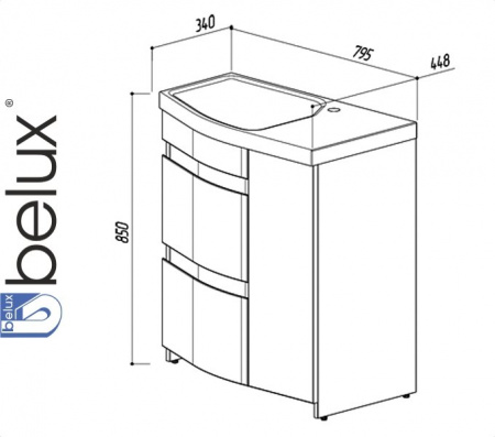 ЯПОНИЯ Н 80-02 (1) тумба Белюкс под умывальник (4810924243577)