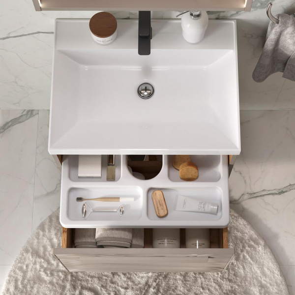 Gleam 60.1Y тумба EQUIL [tpGLEAM60.1Y.N-25], Амарок/Дуб вотан, с нишей