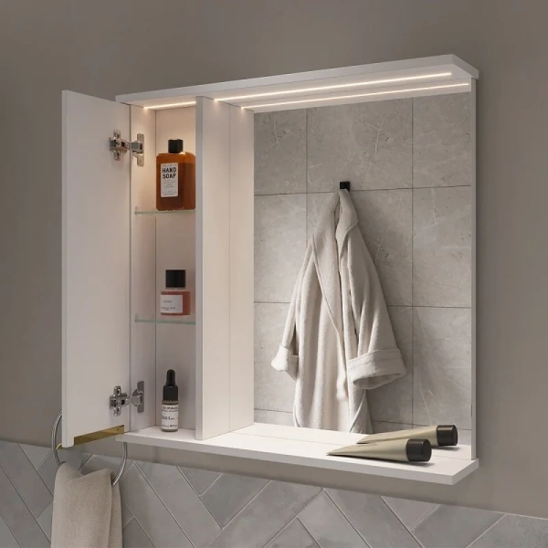 LottyGold 70 зеркало VOLNA [zsLOTTYGD70.L-04], левый, Белый матовый