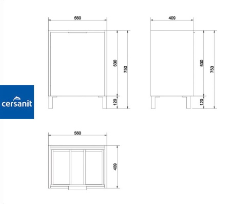 TAZA 60 тумба Cersanit под умывальник (S615-001)
