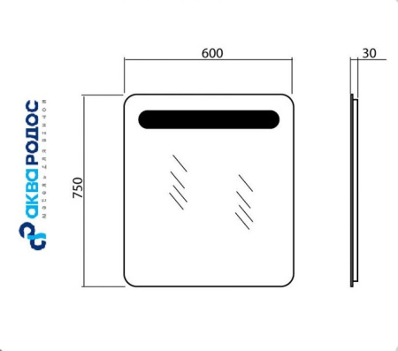 ГАМА 60 зеркало Аква Родос (АР0001941)
