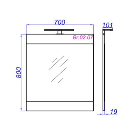 Aqwella Зеркало Бриг Br.02.07/W