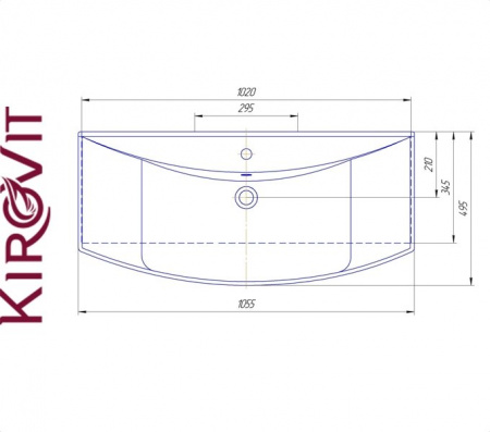 СТИЛЬ 105 Kirovit. Умывальник мебельный к тумбе.